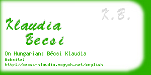 klaudia becsi business card